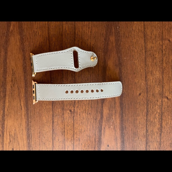 Grey Leather Apple Watch Band - Picture 2 of 3